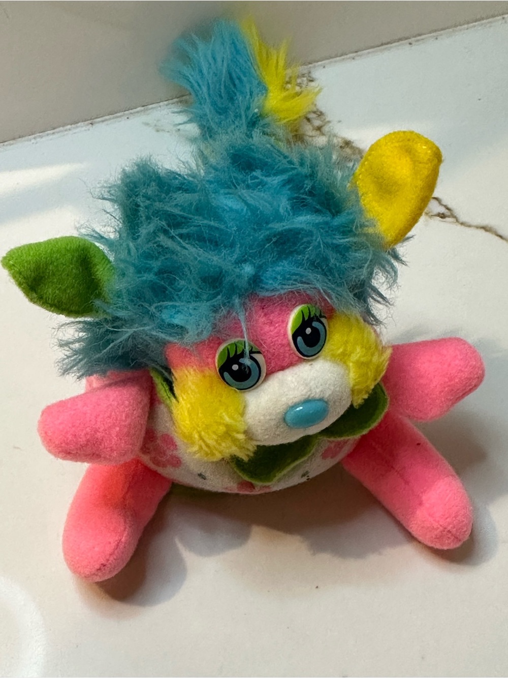 vintage 1987 Mattel Flower Popples plush toy, Honeysuckle